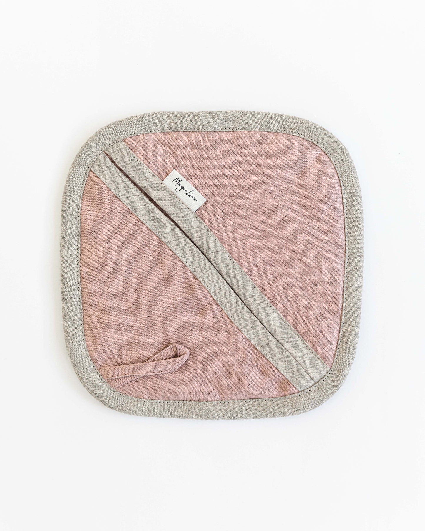 Linen pot-holder (1 pcs) in Woodrose - MagicLinen