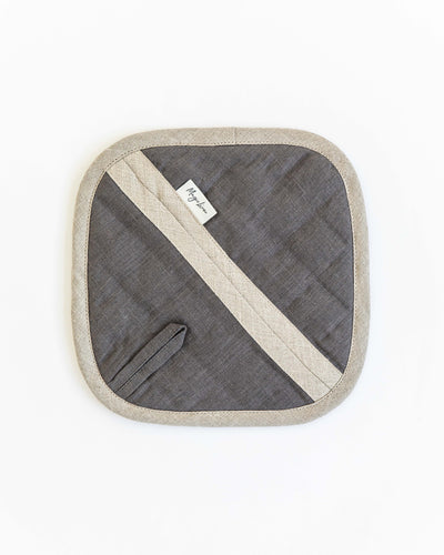 Linen pot-holder (1 pcs) in Charcoal gray - MagicLinen