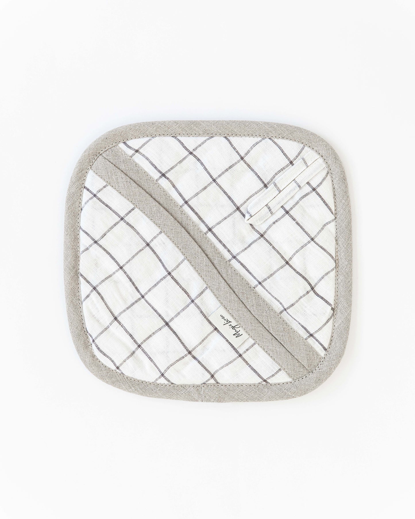 Linen pot-holder (1 pcs) in Charcoal grid - MagicLinen