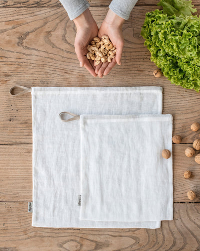 Set of Two Zero Waste Linen Produce Bags - MagicLinen