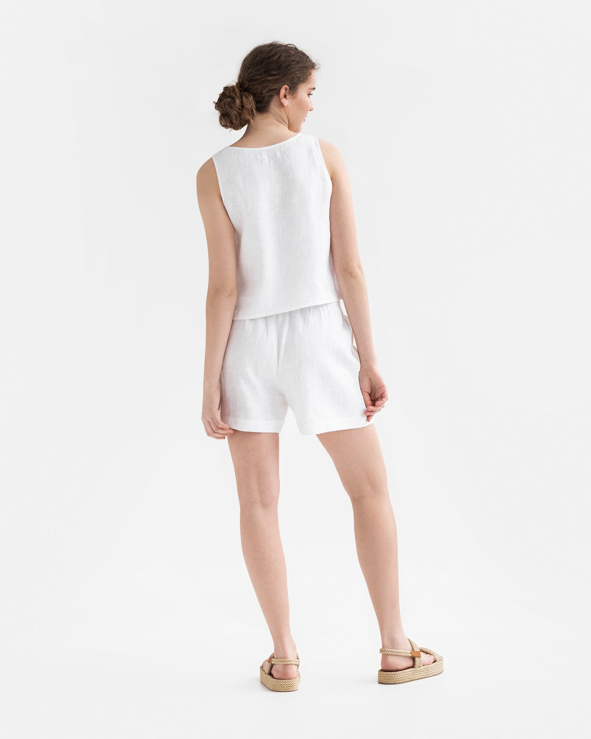Linen shorts WHISTLER in white - MagicLinen