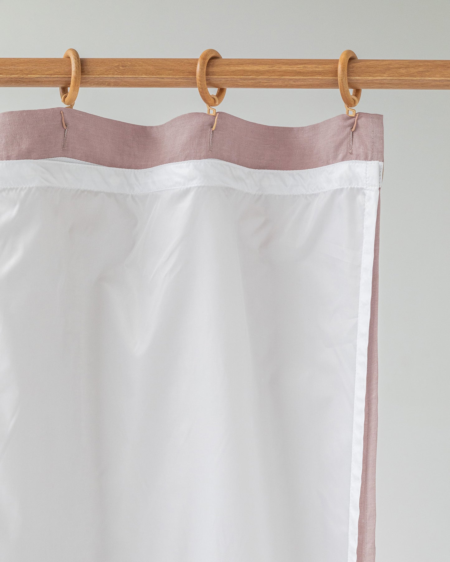 Waterproof linen shower curtain (1 pcs) in Woodrose - MagicLinen