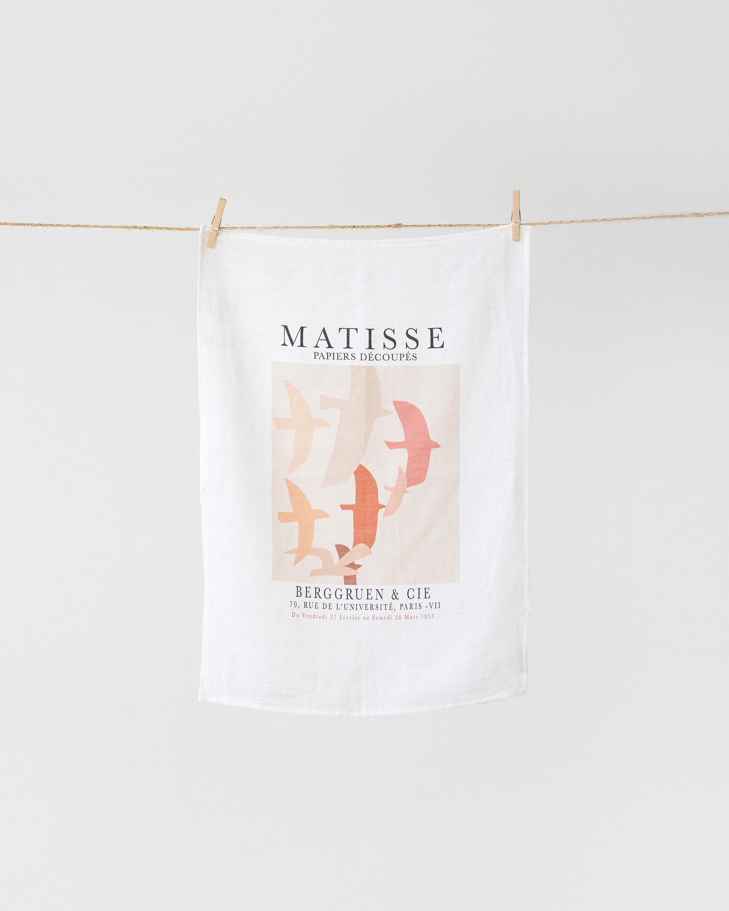 Linen Dish Towel in Birds Print - MagicLinen
