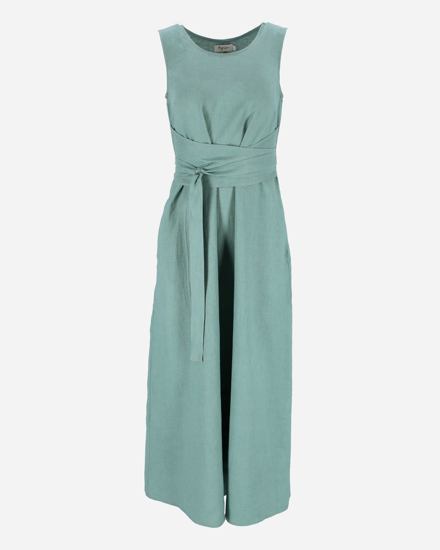 Long linen dress BORACAY in Teal blue - MagicLinen