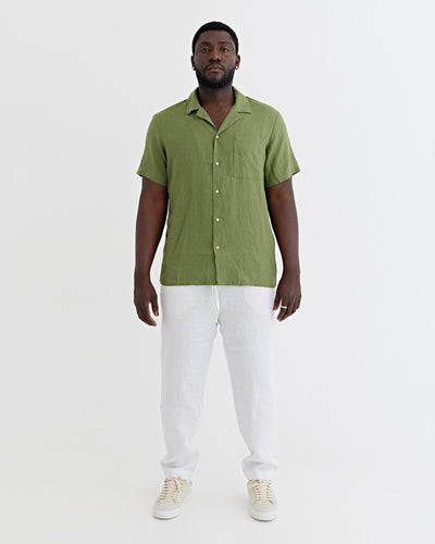 Mens Linen Pants PALERMO in White | MagicLinen modelBoxOn