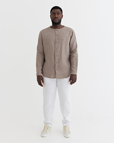 Men's Linen Shirt BEDARRA in Deep taupe | MagicLinen