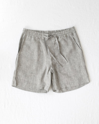 Men's linen shorts STOWE in Gray melange - MagicLinen