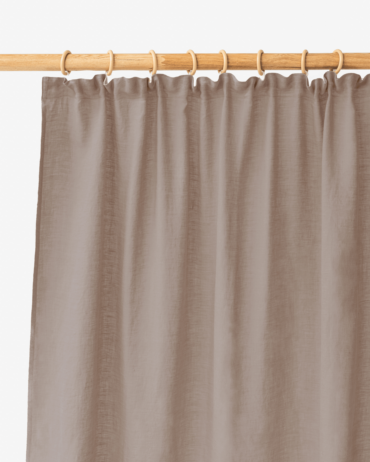 Mocha Pencil pleat linen curtain panel (1 pcs)