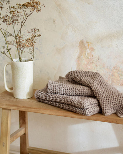 Mocha waffle Linen Towel Set | MagicLinen