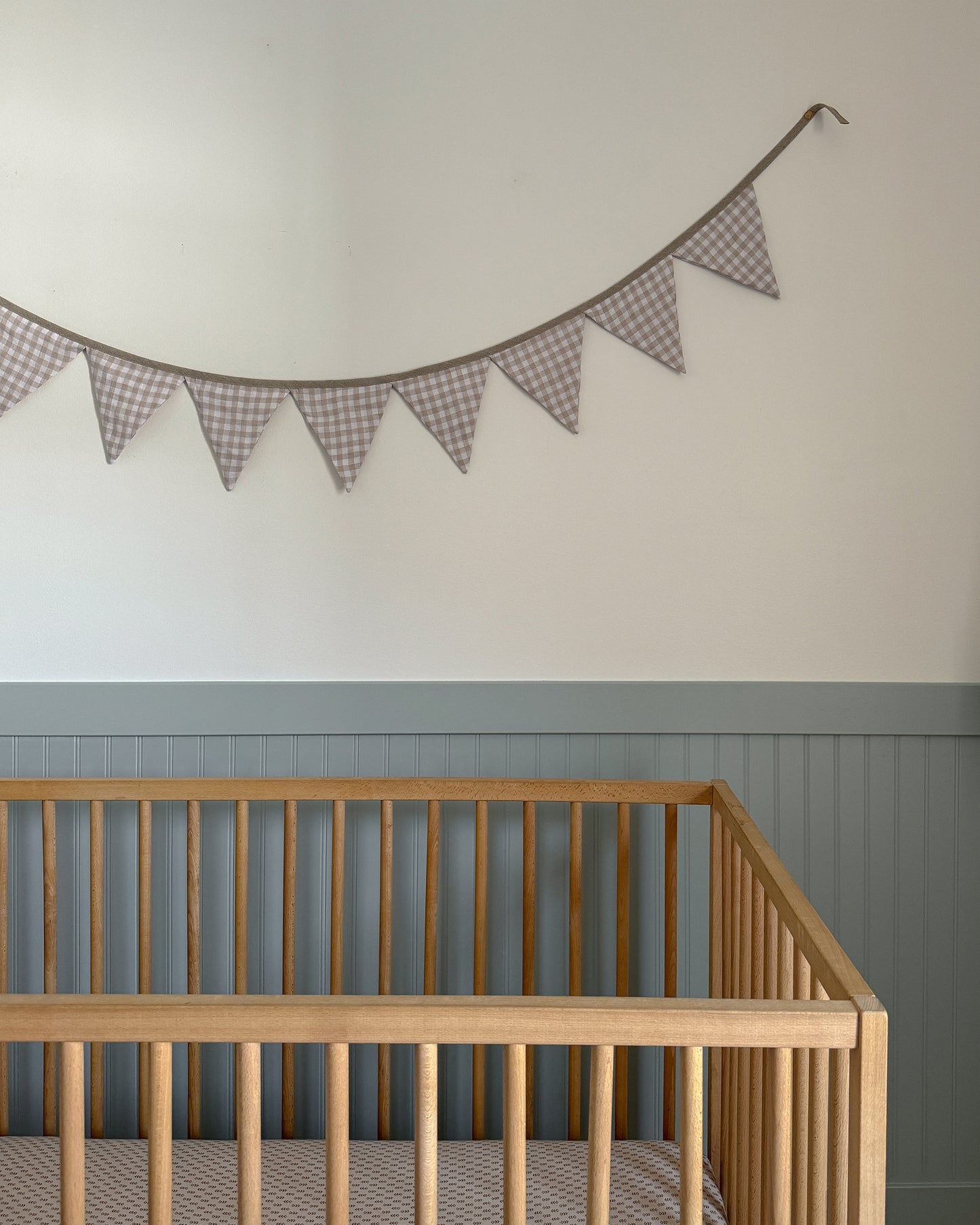 Linen bunting in Natural Gingham - MagicLinen