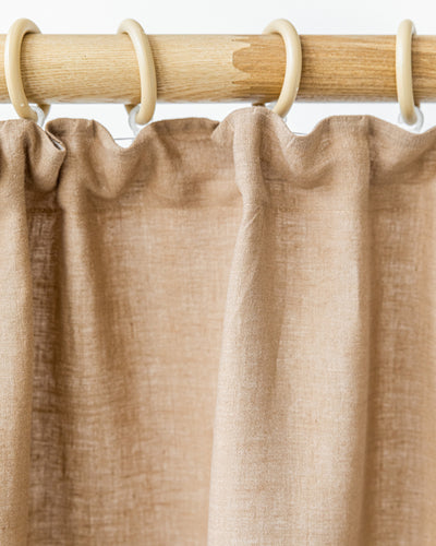 Pencil pleat linen curtain panel (1 pcs) in Latte - MagicLinen