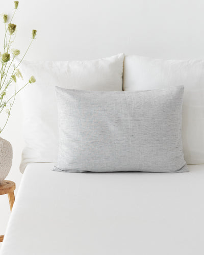 Pinstripe black linen pillowcase