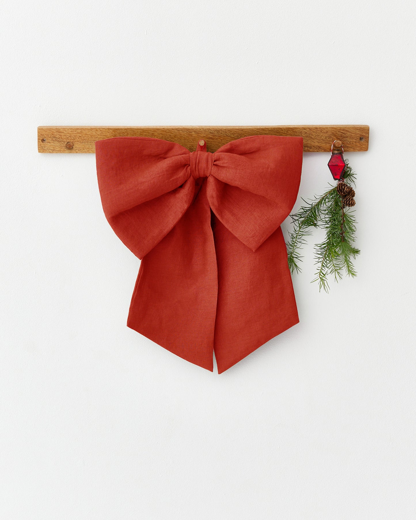 Red Linen Decorative Bow