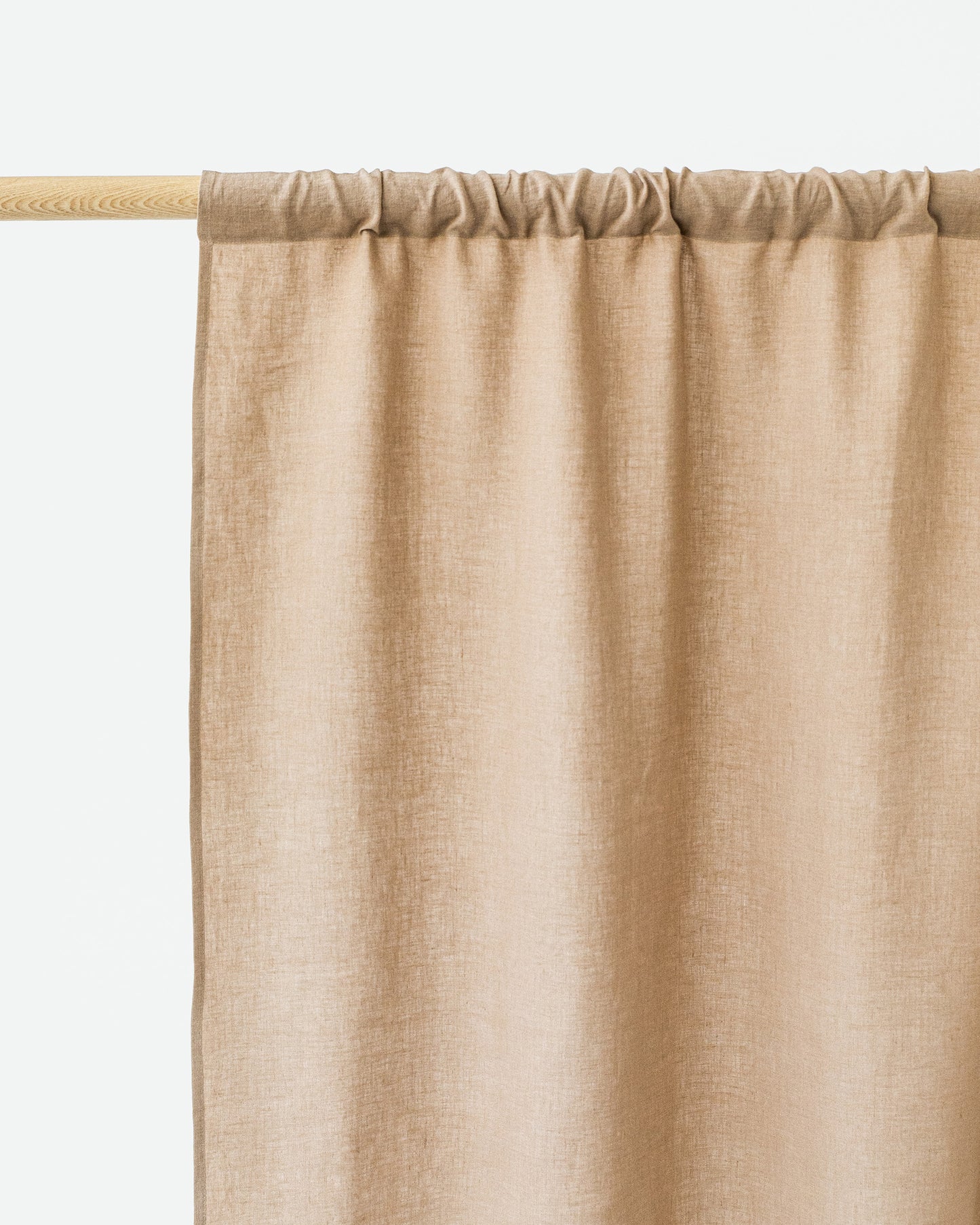 Rod pocket linen curtain panel (1 pcs) in Latte - MagicLinen