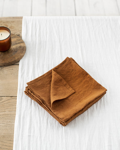 Cinnamon linen napkin set of 2 - MagicLinen