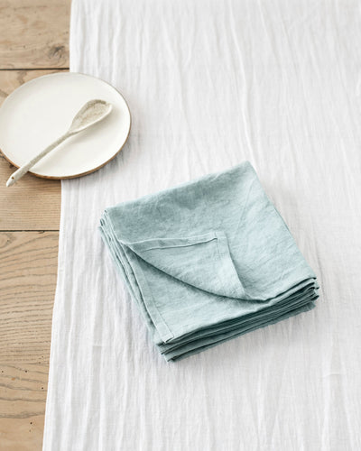 Dusty blue linen napkin set of 2 - MagicLinen