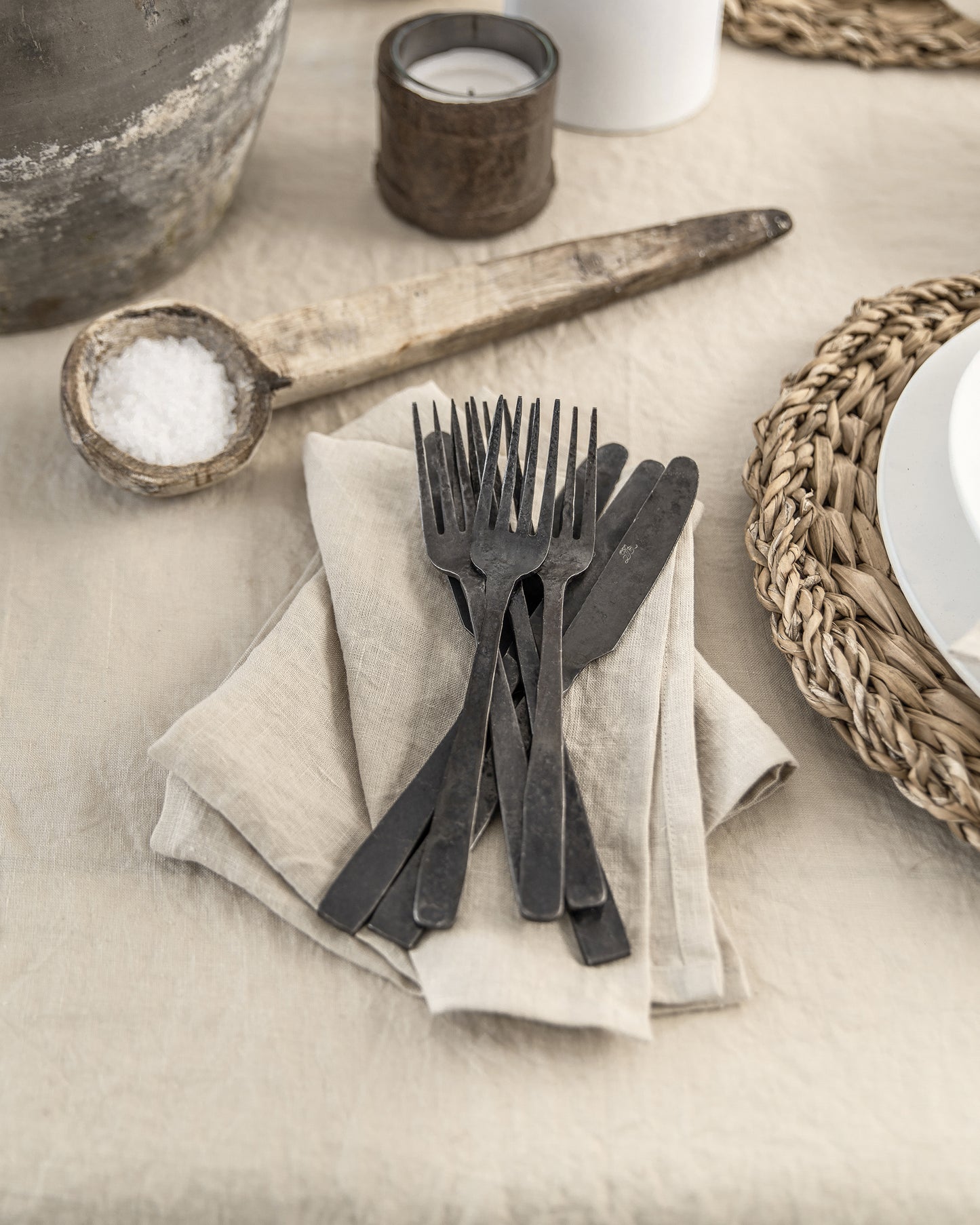 Natural linen napkin set of 2 - MagicLinen
