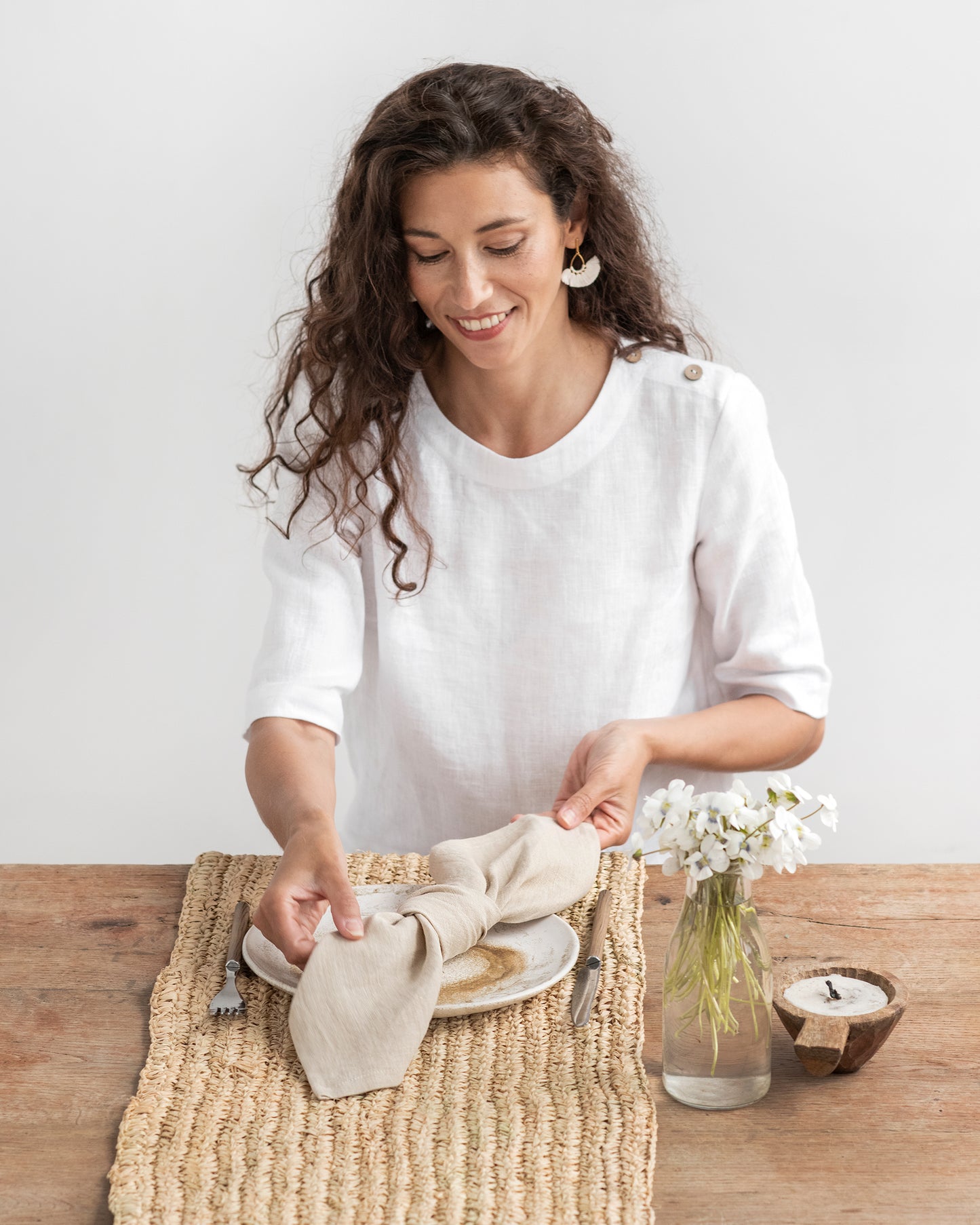 Natural linen napkin set of 2 - MagicLinen