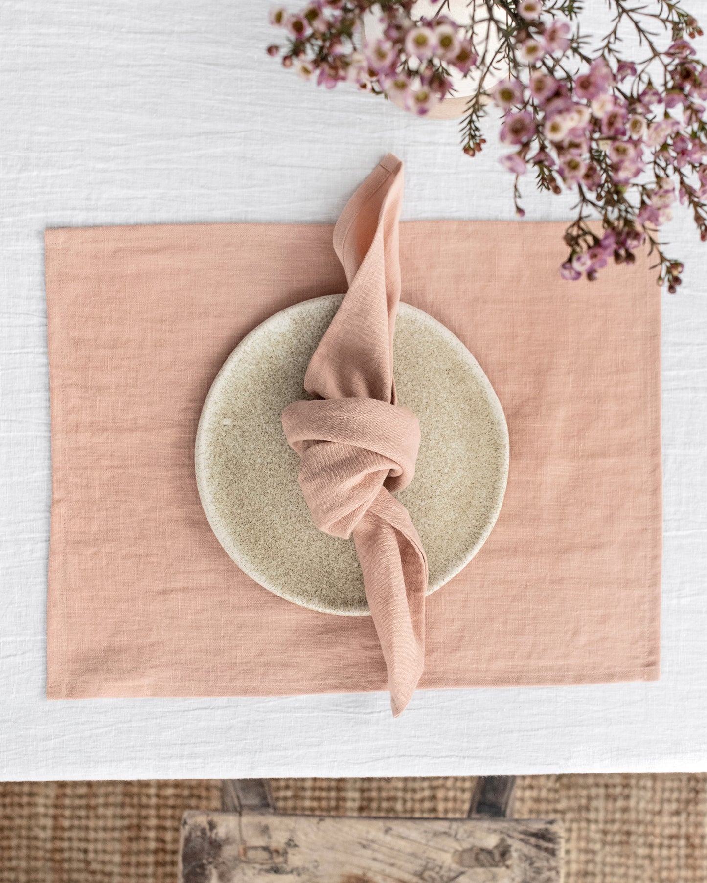 Peach linen napkin set of 2 - MagicLinen