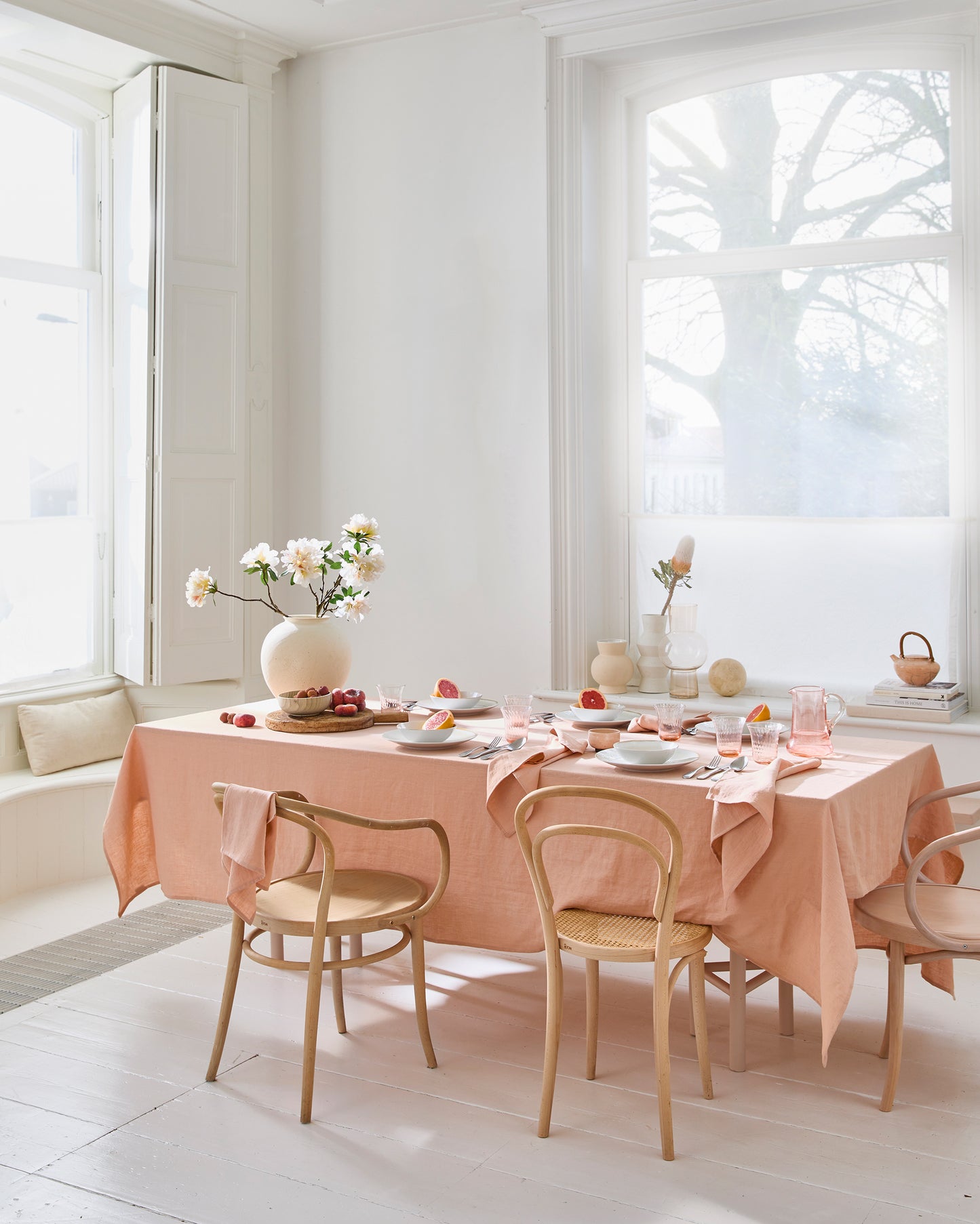 Peach linen napkin set of 2 - MagicLinen