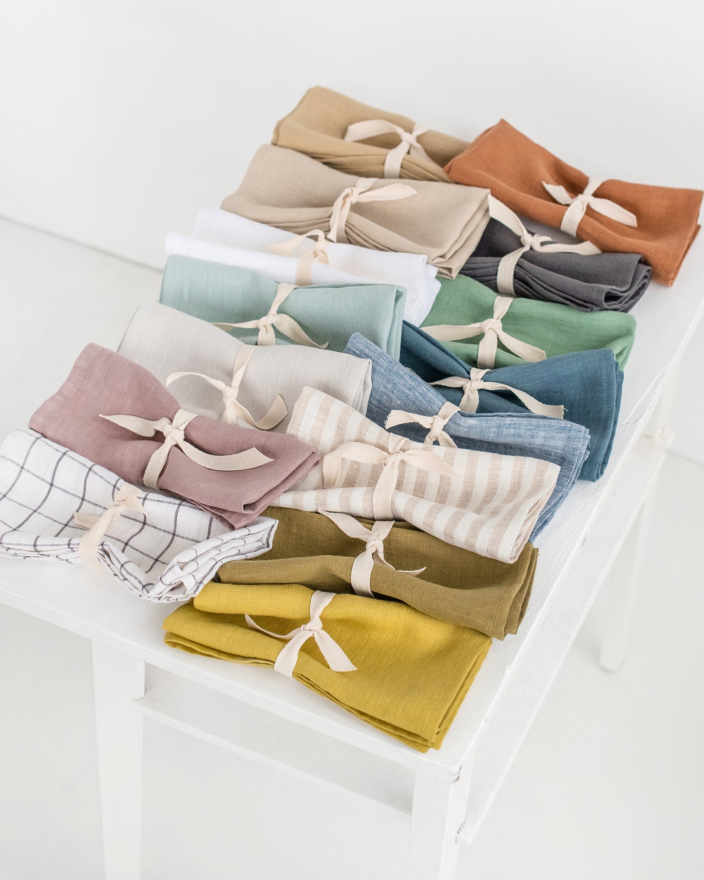 Peach linen napkin set of 2