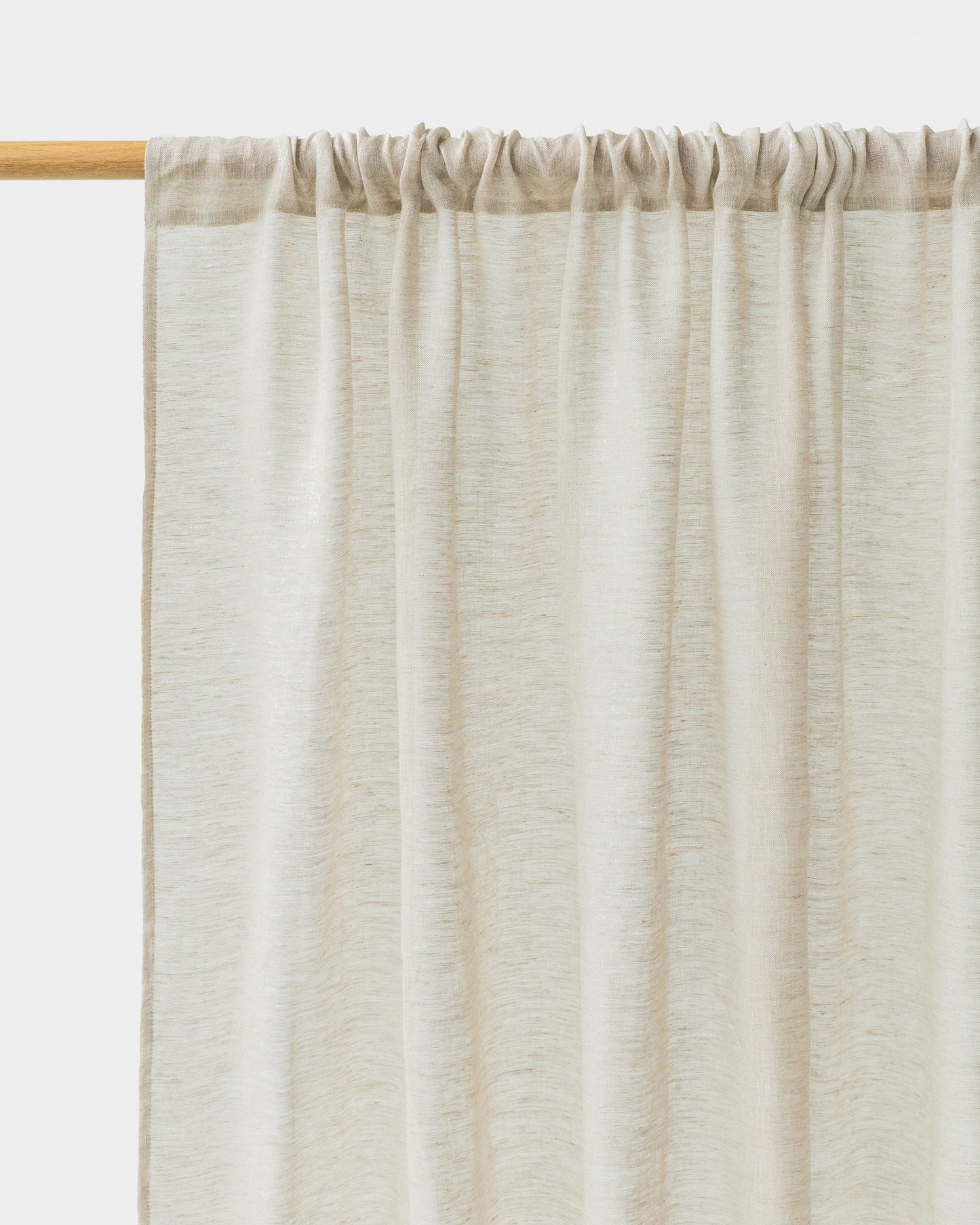 Sheer Rod Pocket Linen Curtain in Natural melange | MagicLinen
