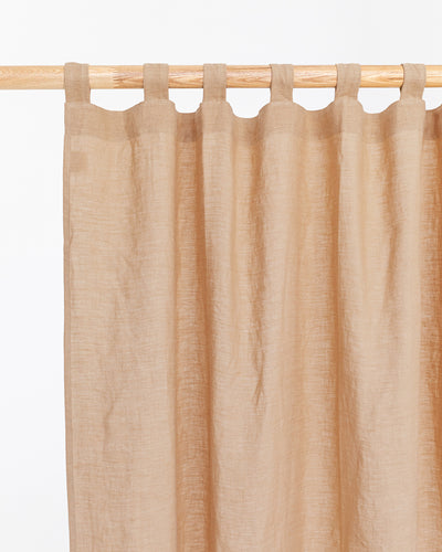 Tab top linen curtain panel (1 pcs) in Latte - MagicLinen
