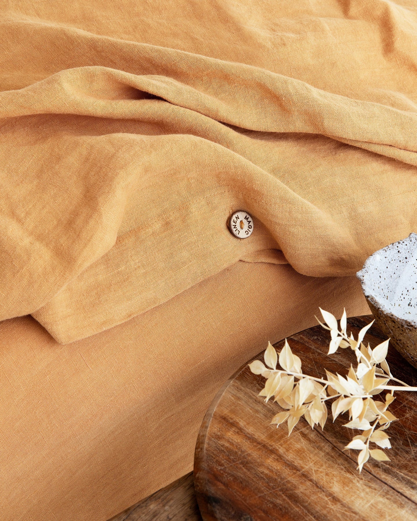 Tan linen duvet cover - MagicLinen