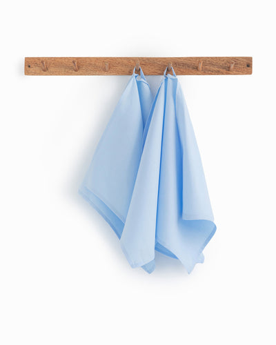 Linen-cotton tea towel in Sky blue (Set of 2) - MagicLinen