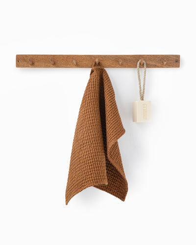 Waffle face cloth in Cinnamon - MagicLinen