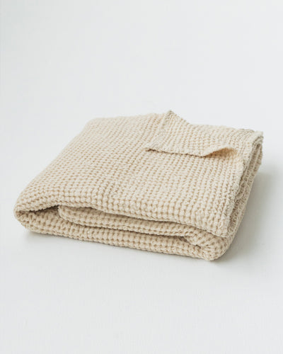 Vanilla Waffle Throw Blanket | MagicLinen