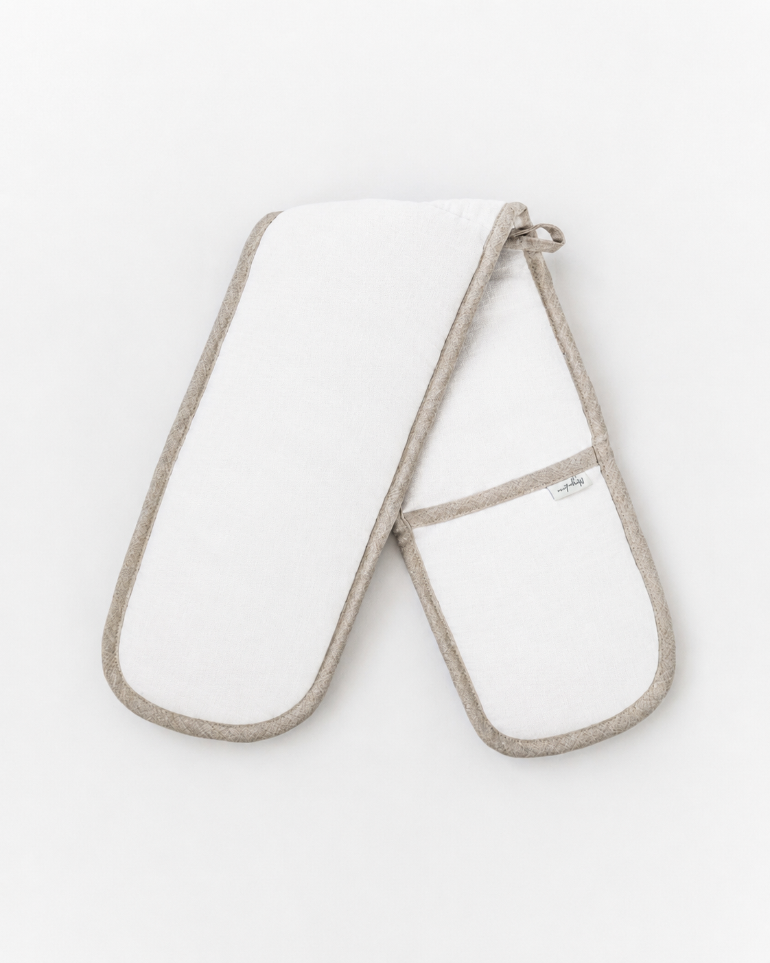 Double oven mitt (1 pcs) in White