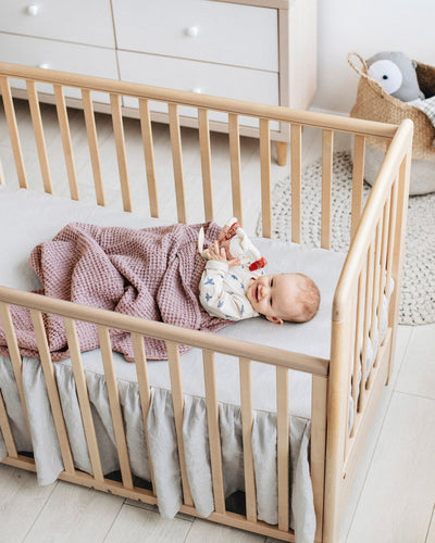 Linen Baby Blanket | Newborn Throw Blanket in Woodrose | MagicLinen