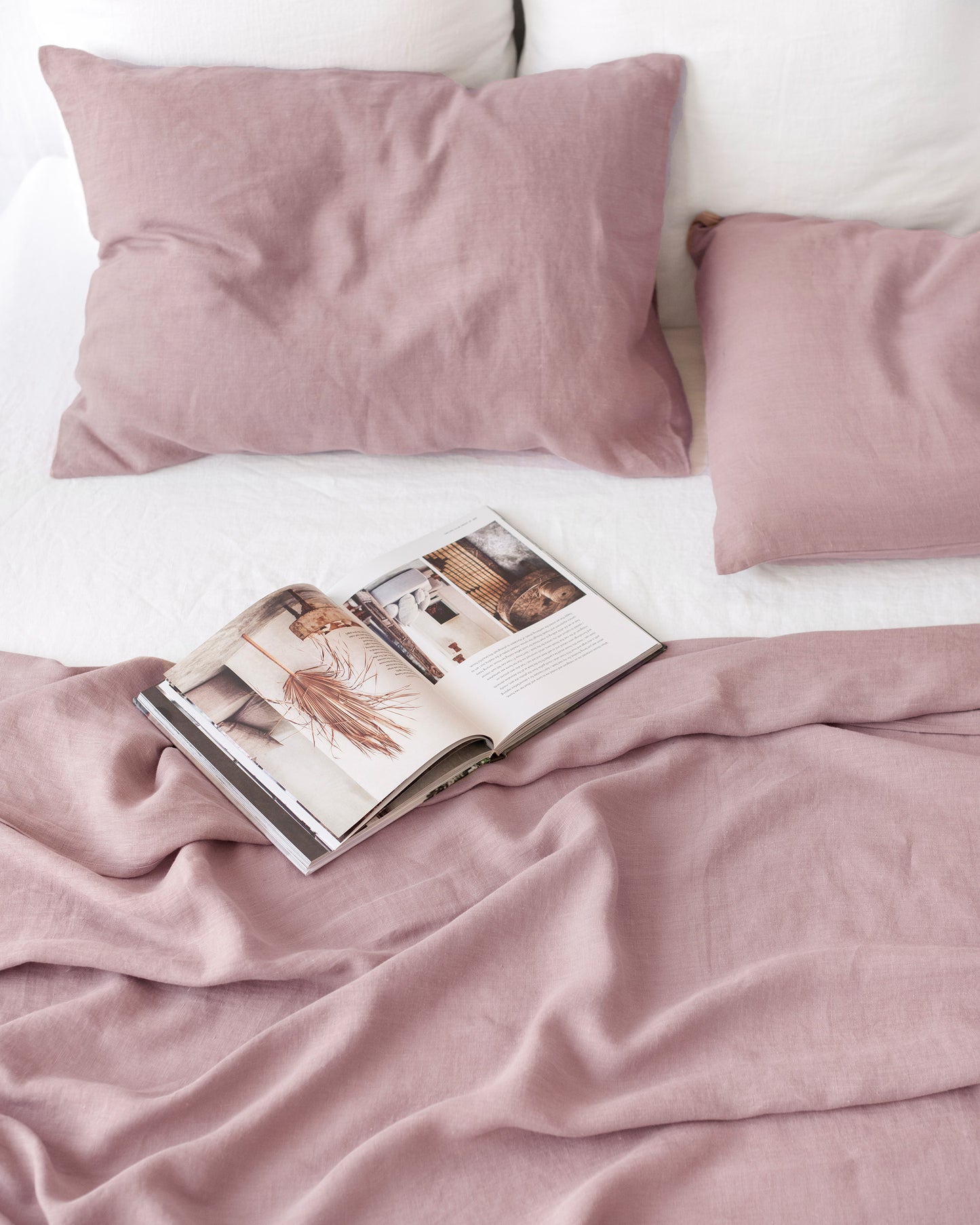 Dusty Pink Linen Flat Sheet | MagicLinen
