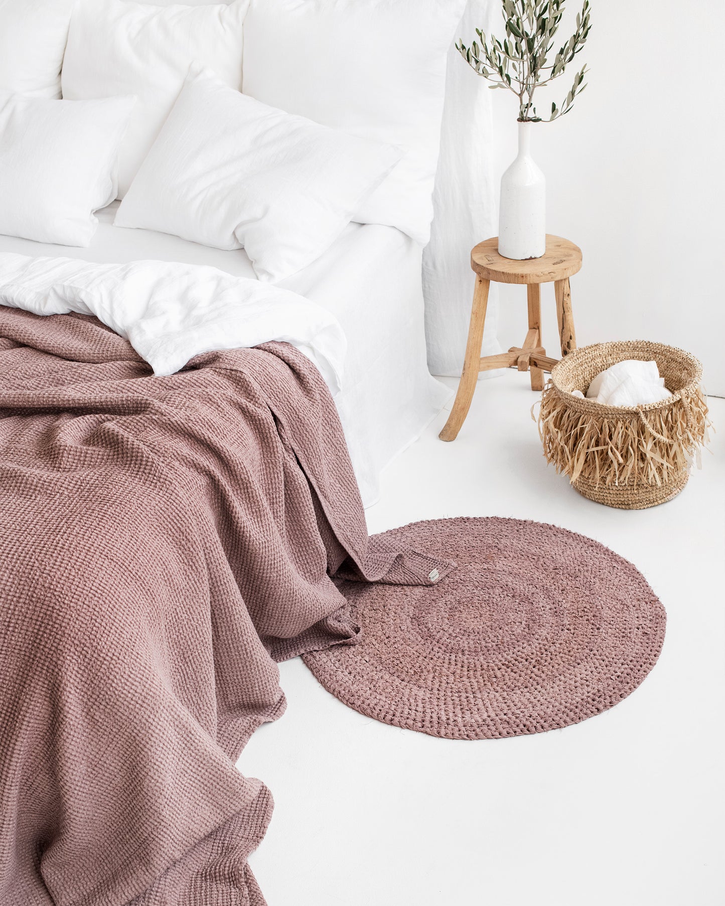 Woodrose waffle blanket - MagicLinen