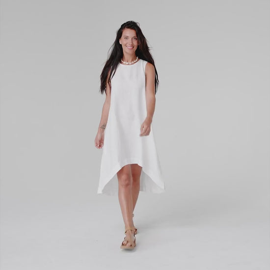 Royal Toscana Linen Dress White - MagicLinen