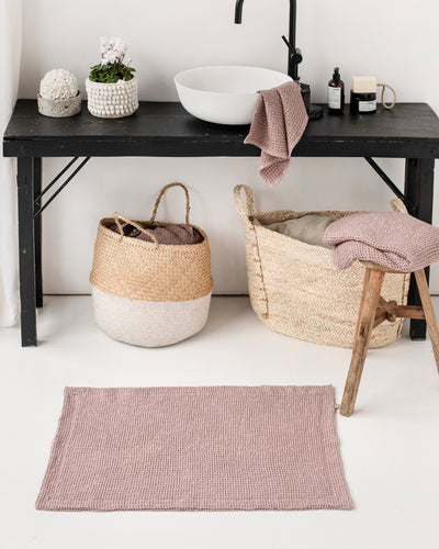 Waffle Bath Mat in Woodrose - MagicLinen
