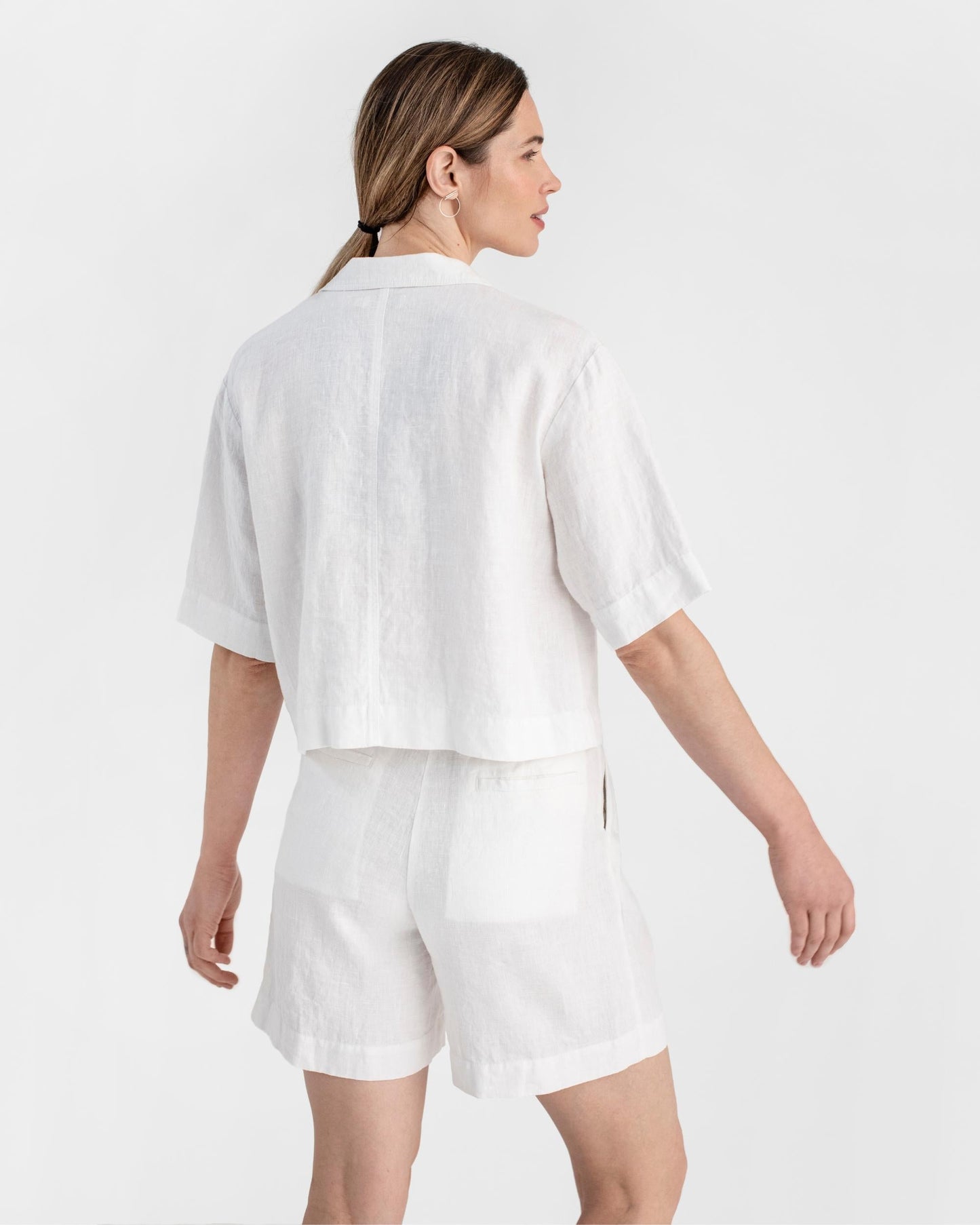 Linen camp shirt ORVIETO in White - MagicLinen