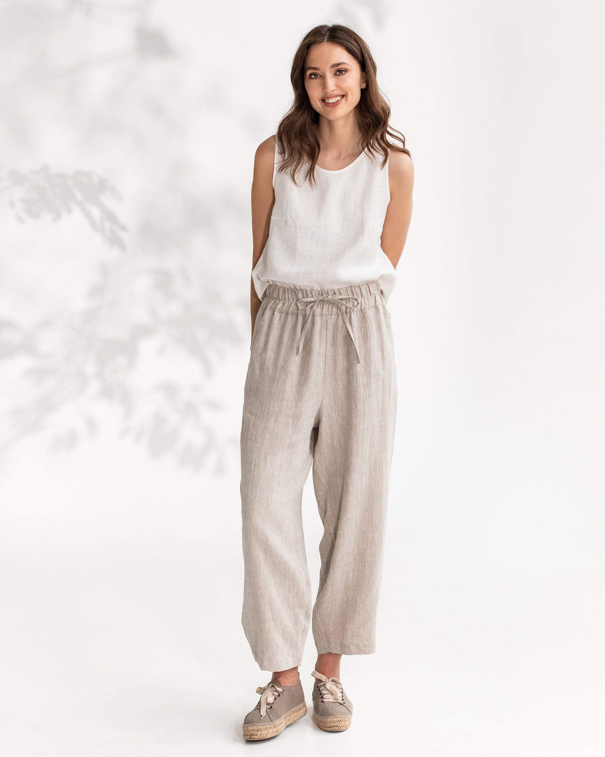 linen dress pants Men's Beige Suit Trousers linen helps keep you cool and dry in warm weather Baggy linen pants BESALU in