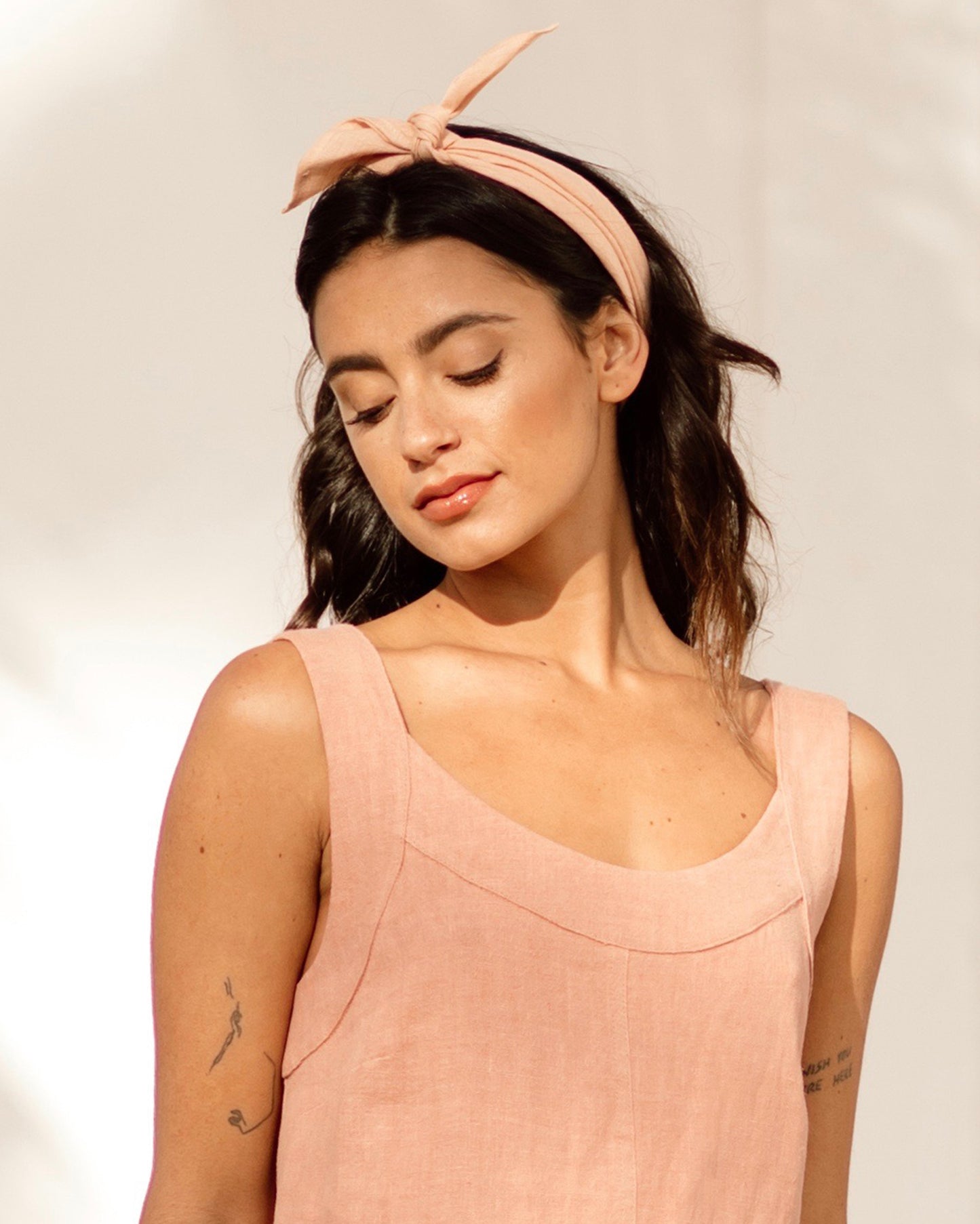 Linen Bandana in Peach - MagicLinen