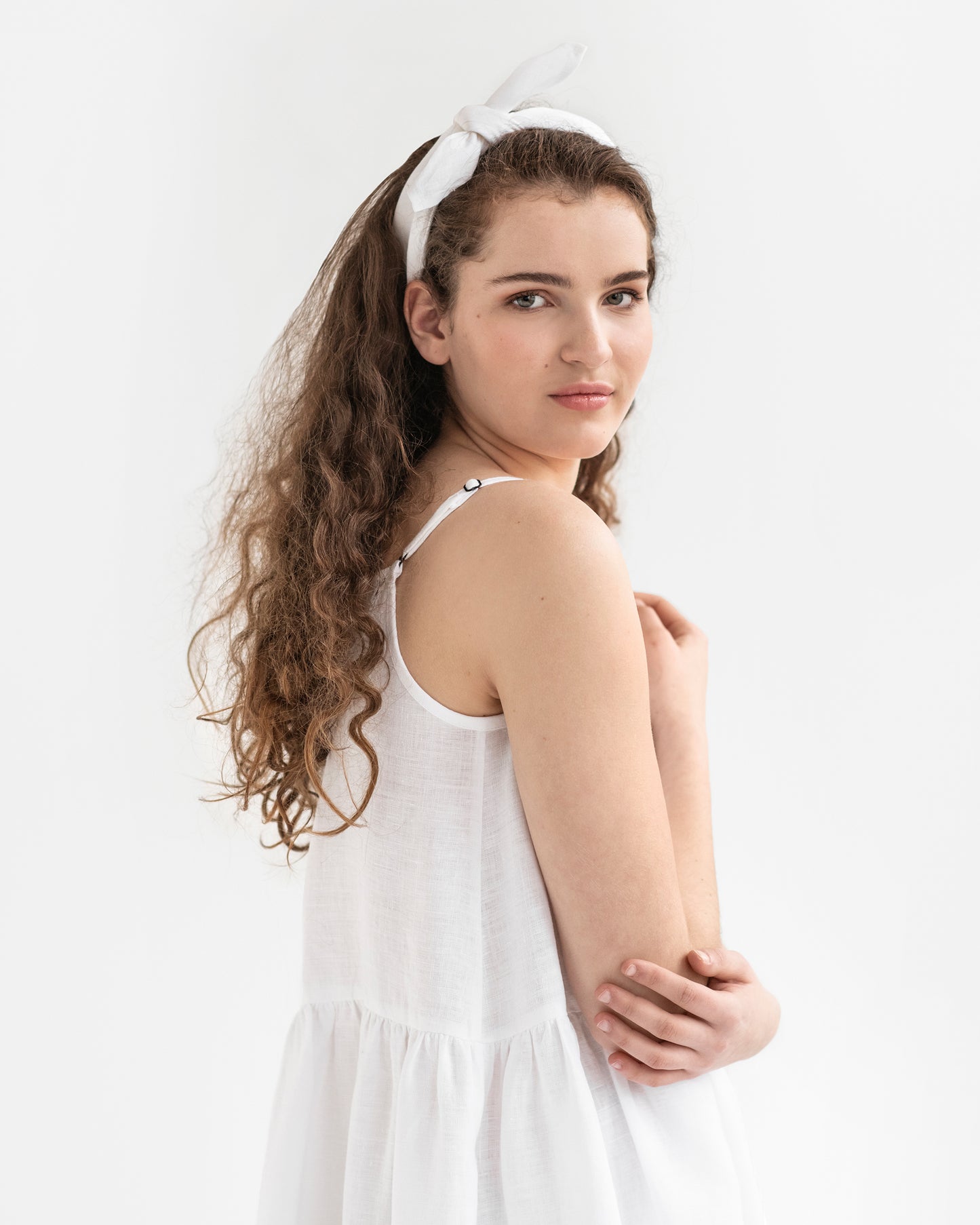 Linen Bandana in White - MagicLinen