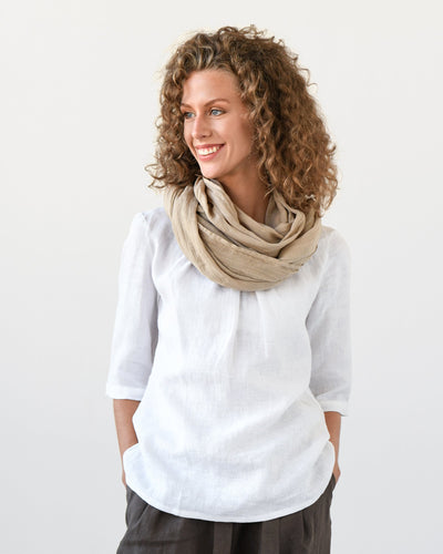 Cappuccino linen scarf - MagicLinen