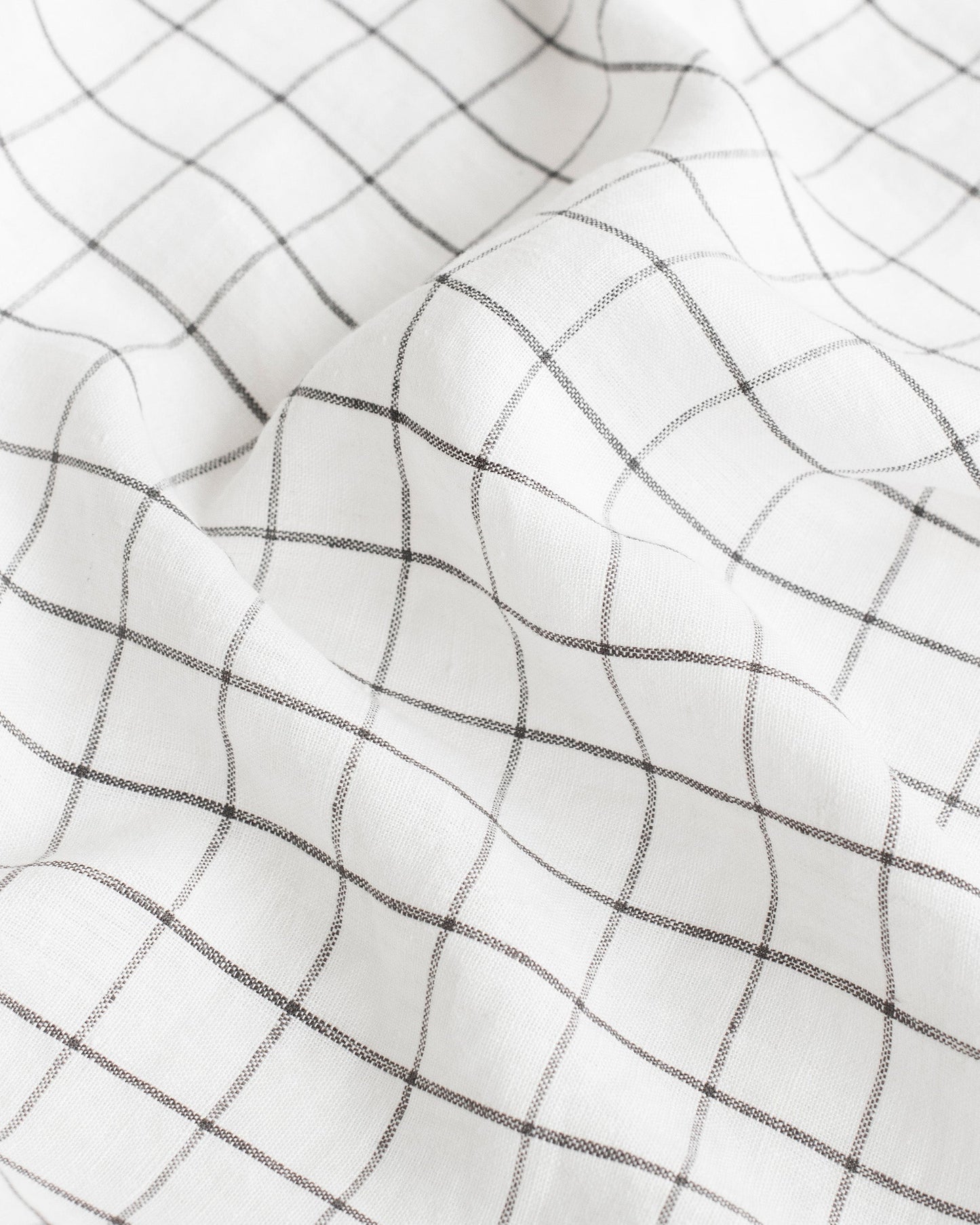Custom size Charcoal grid linen duvet cover - MagicLinen