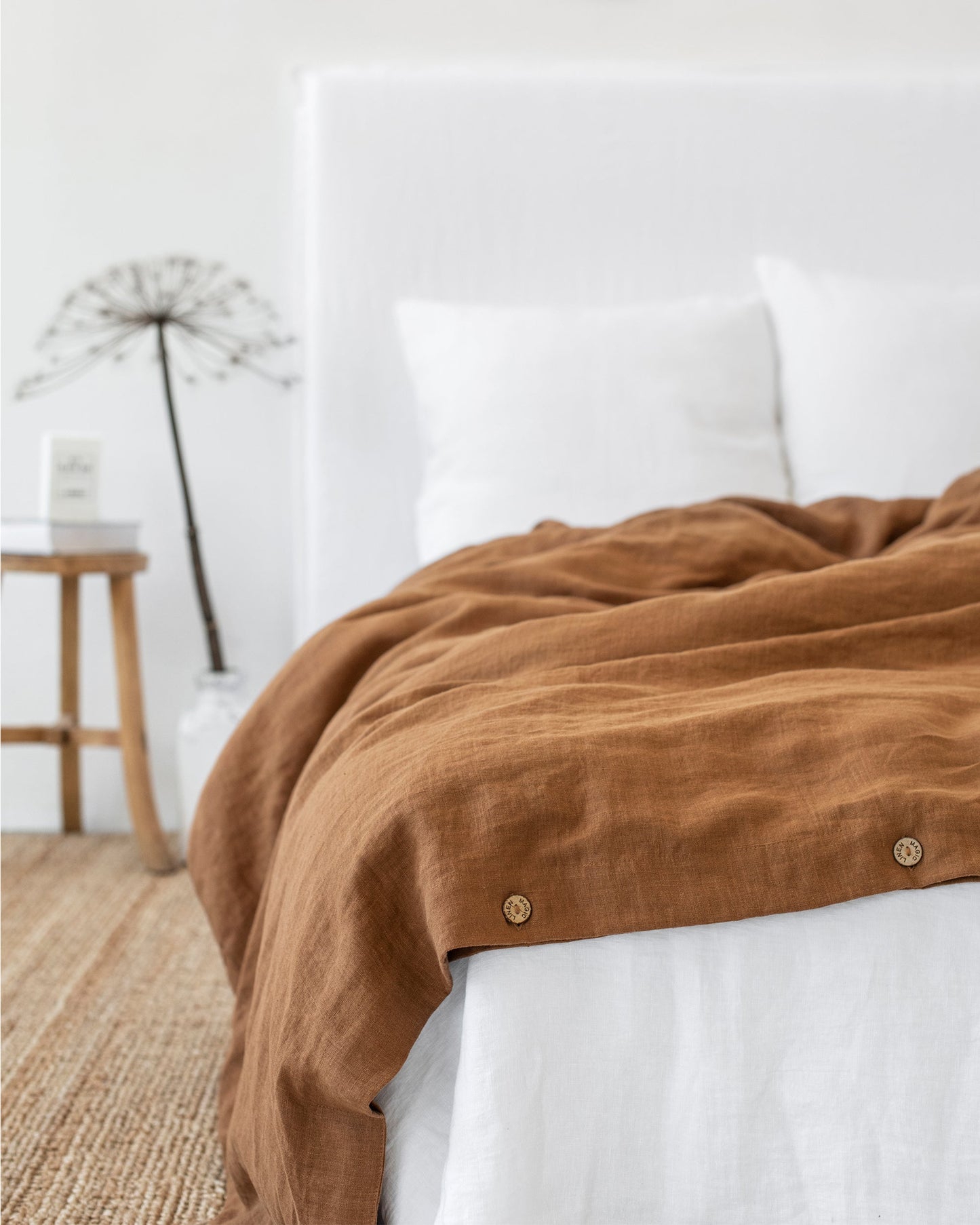 Custom size Cinnamon linen duvet cover - MagicLinen