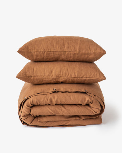 Cinnamon linen duvet cover set (3 pcs) - MagicLinen