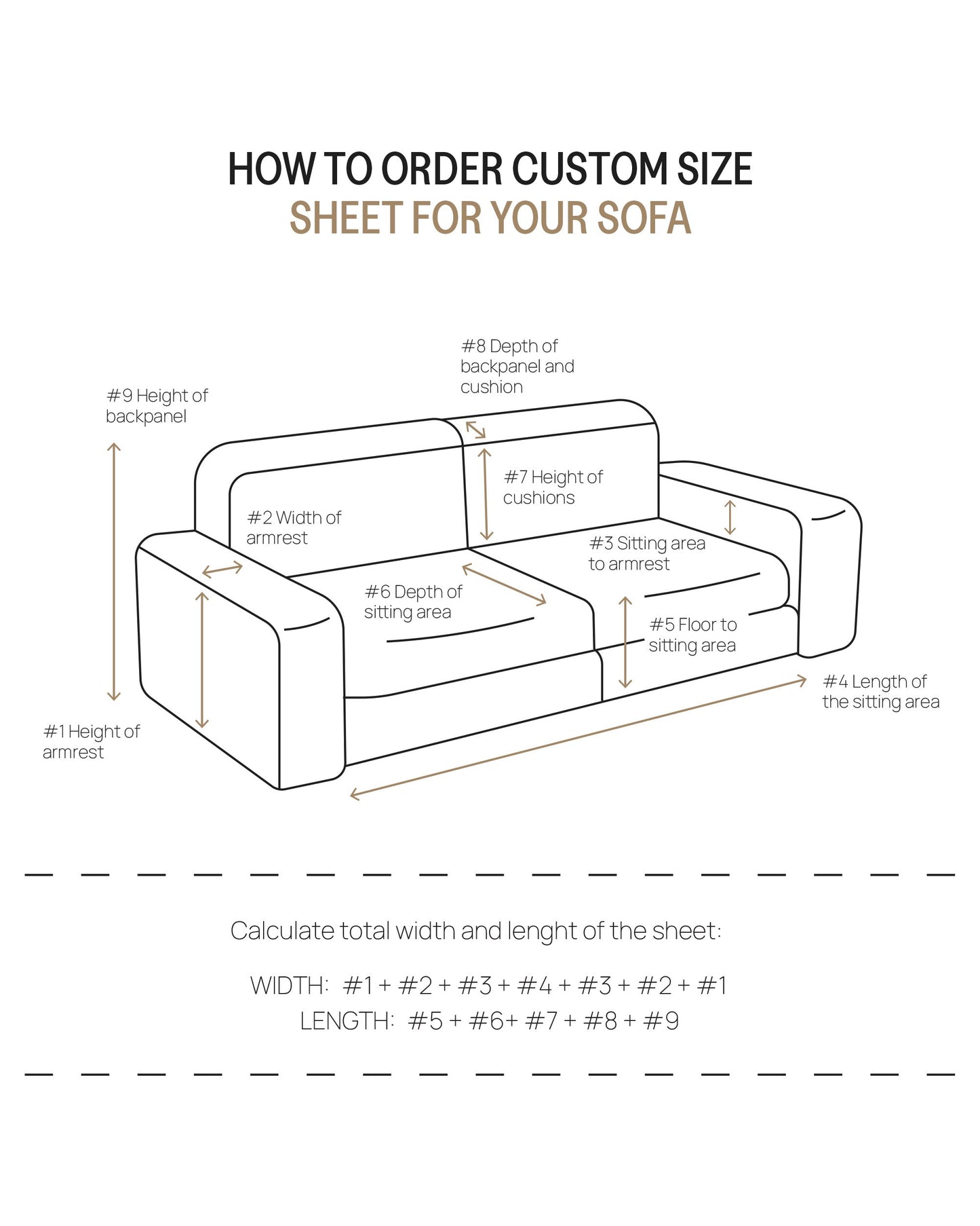 Linen couch cover in Cinnamon - MagicLinen