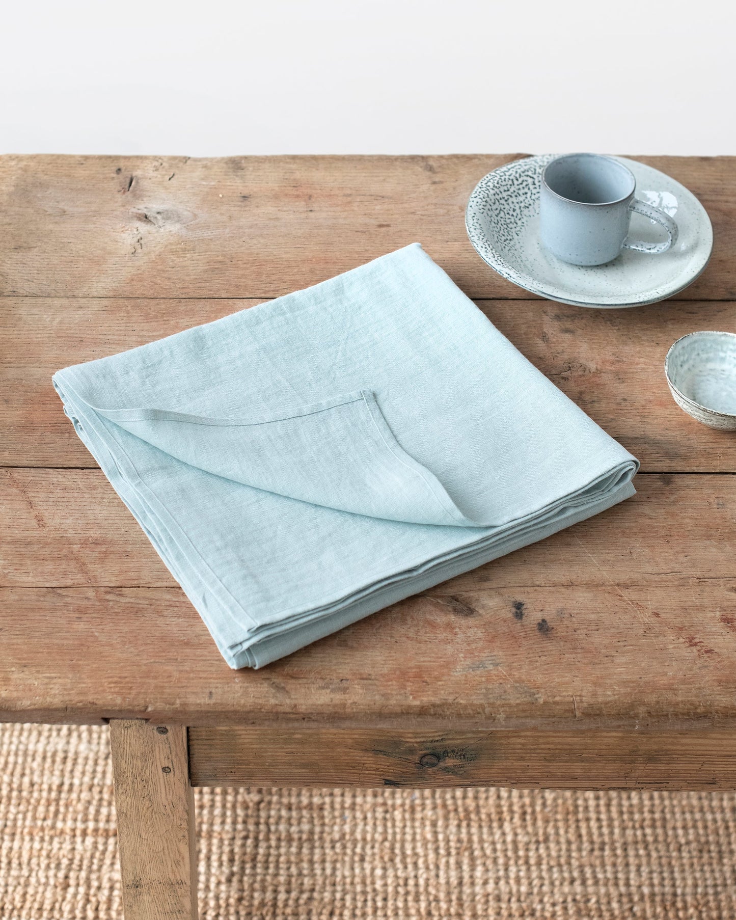 Custom size Dusty blue linen tablecloth - MagicLinen