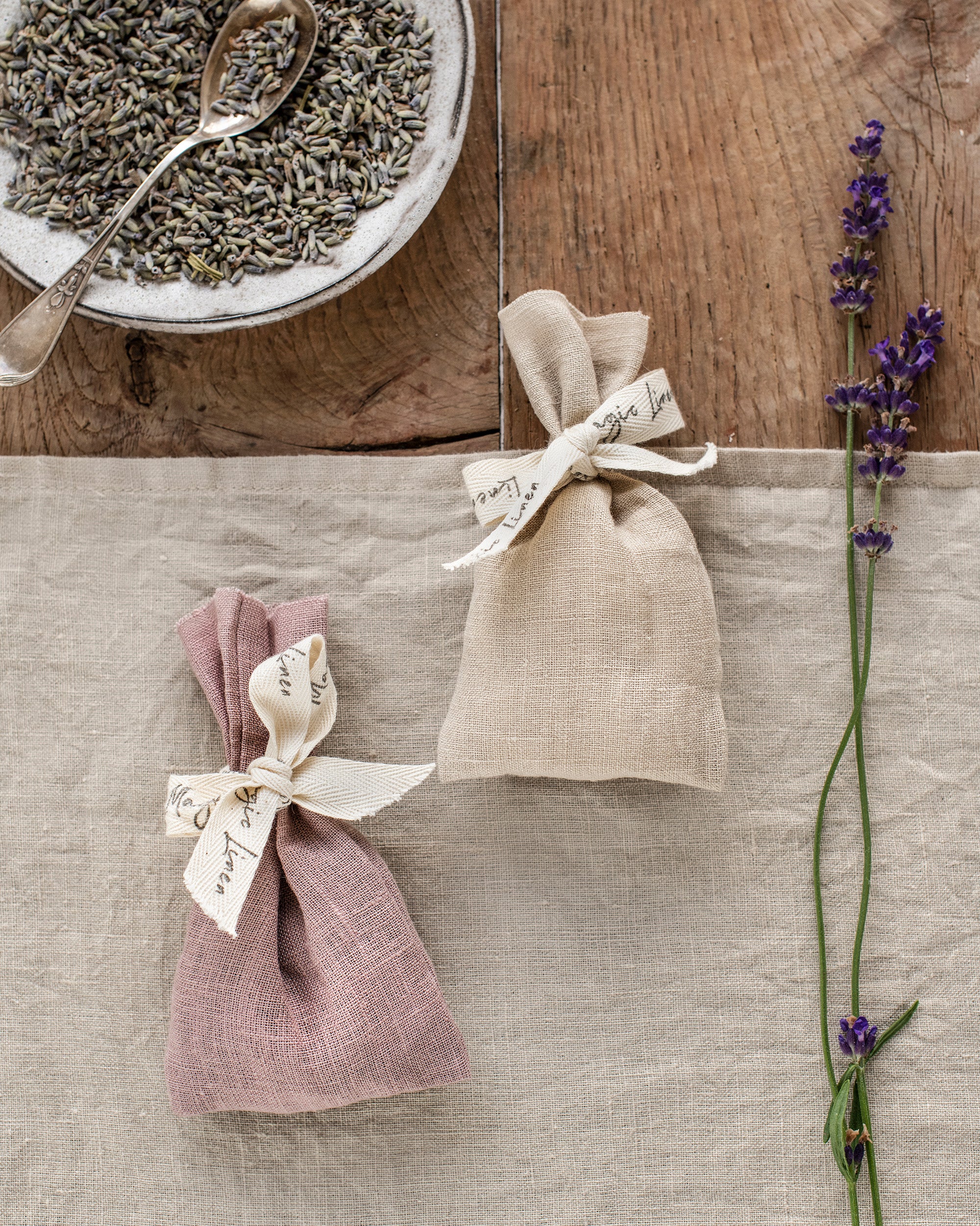 Linen lavender sachet (set of two)