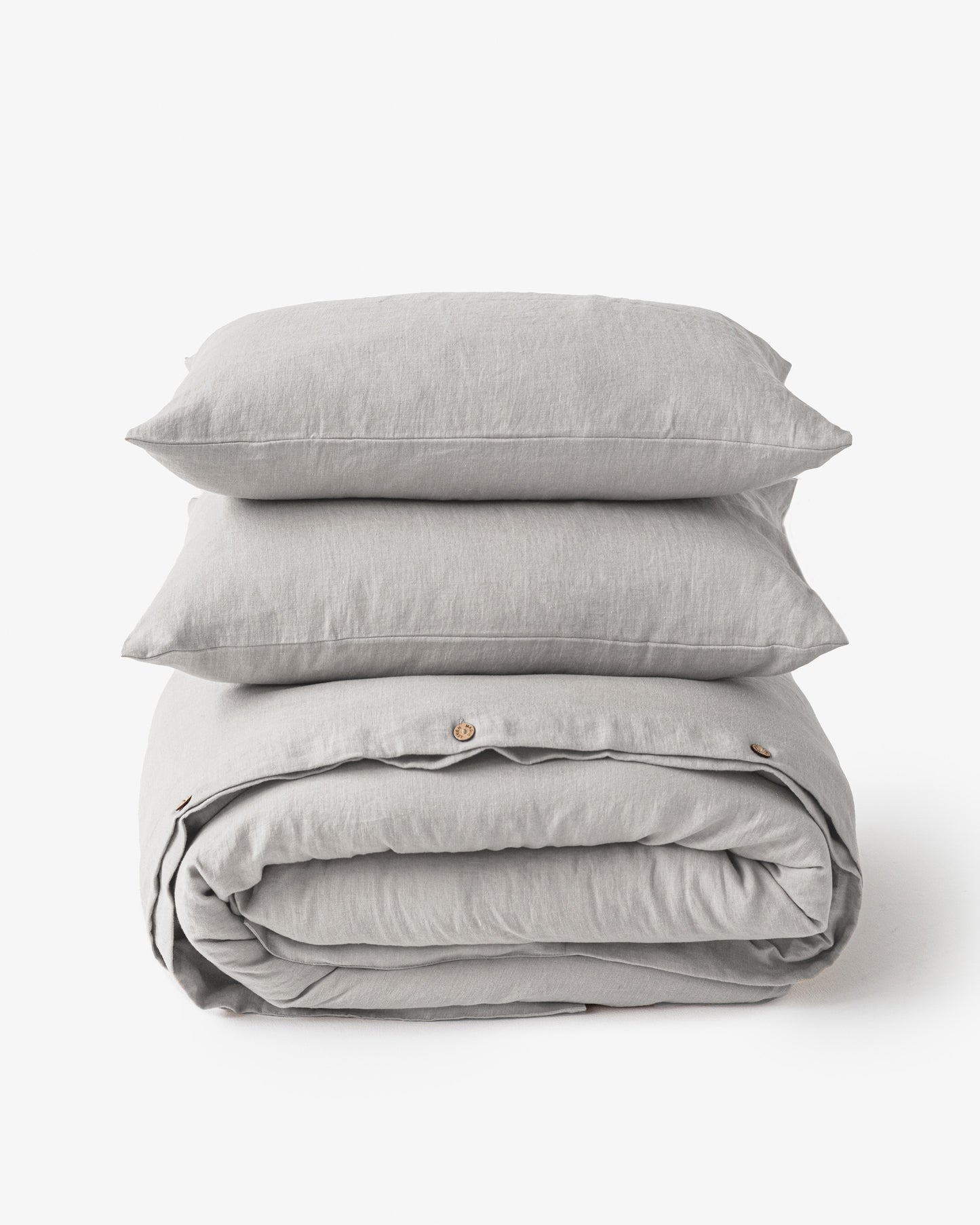 Light gray linen duvet cover set (3 pcs) - MagicLinen