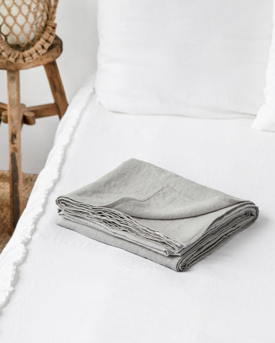 Light gray linen flat sheet - MagicLinen